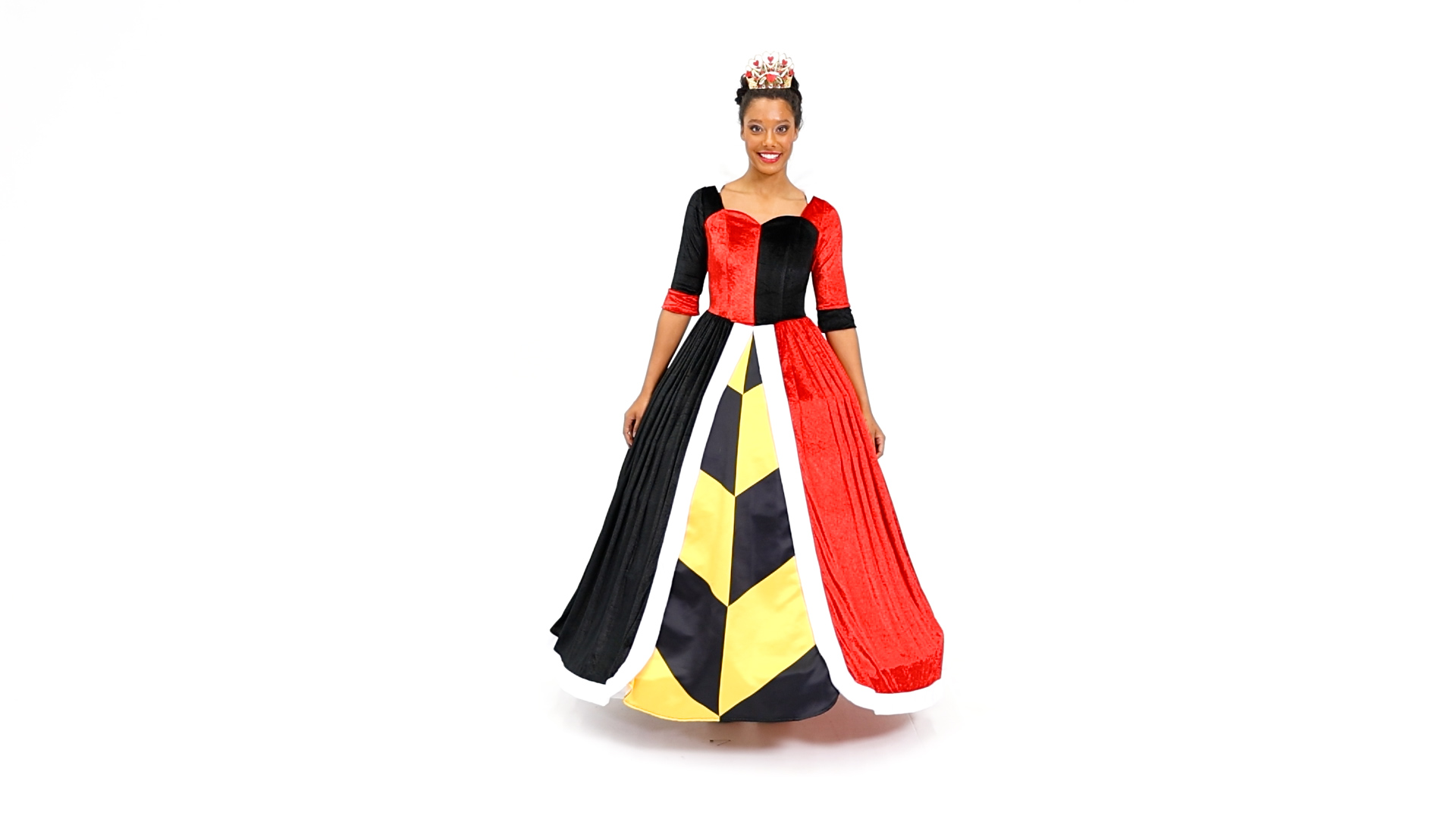 FUN4846AD Women's Deluxe Disney Queen of Hearts Costume Dress
